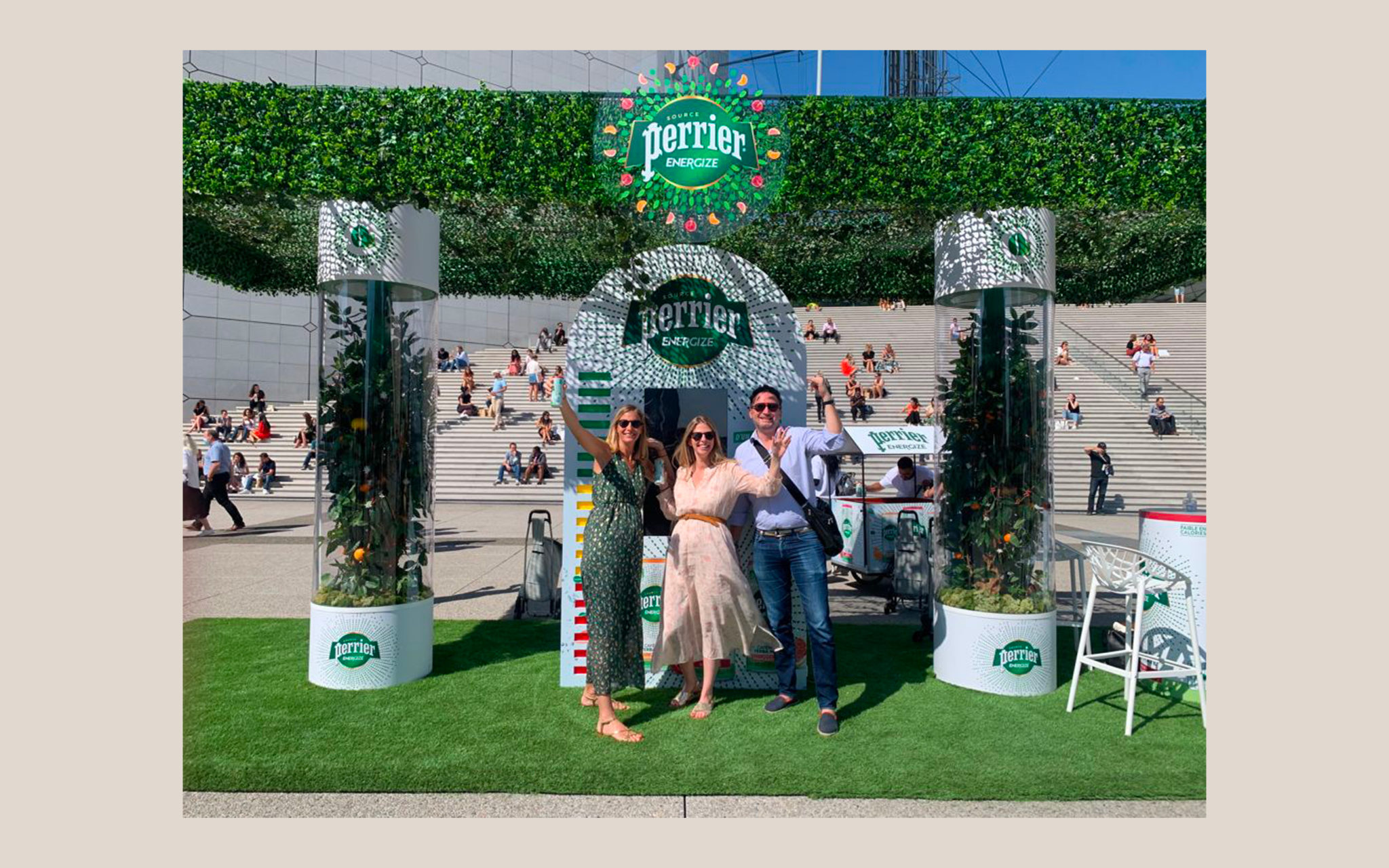 Perrier Energize launch activation at La Défense in September 2021